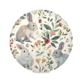 thumbnail image 1 of Round Plate Mat 15.4x15.4 Inchesx6 Placemat Table Mat Kitchen Mat Coffee Mat Fabric Thick, Strong Wear-Resistant, Heat Resistance Gray Rabbit, 1 of 7
