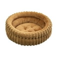 thumbnail image 1 of Round Plush Cat Bed with Soft Flock Material, Detachable Inner Cushion, Reinforced Stitching, Non-Slip Grips, Comfortable Nest for Cats and Small Dogs, Easy Care, 1 of 6