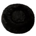 thumbnail image 1 of Round Plush Pet Bed Pad, Fluffy Warm Sleeping Cushion, Soft Breathable Mat for Small Cats Dogs Indoor Sofa Floor Use Black 15in, 1 of 7