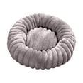 thumbnail image 1 of Round Plush Pet Bed, Soft Warm Dog Bed Cat Bed Non-Shedding Striped Calming Dog Mat for Cats and Small Dogs, 1 of 5