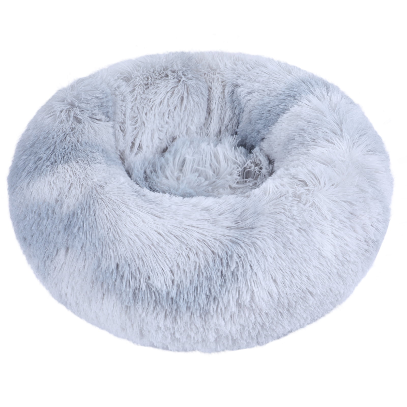 Round Plush Pet Bed for Dogs & Cats,Fluffy Soft Warm Calming Bed