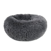 Round Plush Pet Bed for Dogs & Cats,Fluffy Soft Warm Calming Dog Bed Sleeping Kennel Nest,20 x 20 x 8"