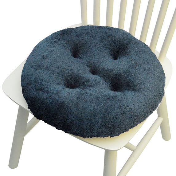 Round Plush Seat Cushion for Chair Stool Office Dining Floor Futon Thickened Foam Support Washable Cover 1-Pack