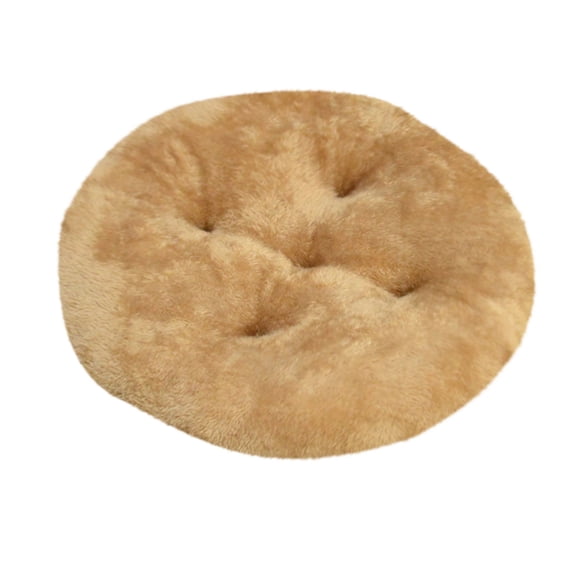 Round Plush Stool Cushion 16x16 Inch Furry Mat, Versatile Futon Mat for Floor Seating & Decorative Accent, Non-Slip Base