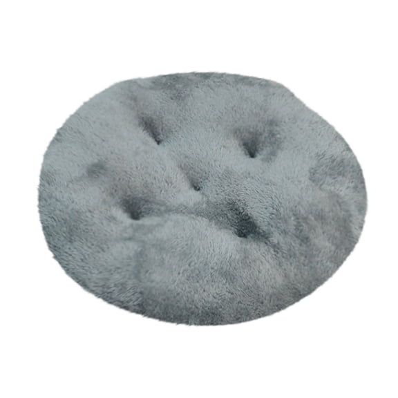 Round Plush Stool Cushion 16x16 Inch Furry Mat, Versatile Futon Mat for Floor Seating & Decorative Accent, Non-Slip Base