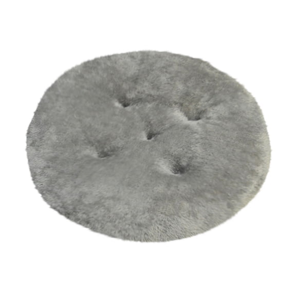 Round Plush Stool Cushion 16x16 Inch Furry Mat, Versatile Futon Mat for Floor Seating & Decorative Accent, Non-Slip Base