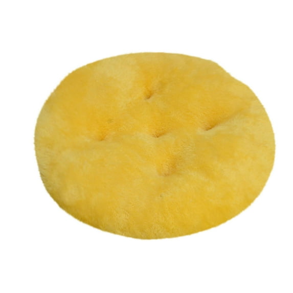 Round Plush Stool Cushion 16x16 Inch Furry Mat, Versatile Futon Mat for Floor Seating & Decorative Accent, Non-Slip Base