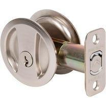 Stone Harbor Hardware Round Pocket Door Lock, Entry Function, 2-3/8" Backset, Satin Nickel