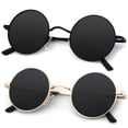 thumbnail image 1 of KALIYADI Round Polarized Sunglasses for Men Women Retro Metal Hippie Circle Style Sun Glasses, 1 of 8