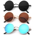 thumbnail image 1 of Round Polarized Sunglasses for Men Women Retro Metal Hippie Circle Style Sun Glasses UV Protection 3pack, 1 of 7