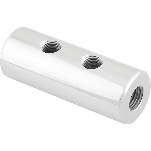 Round Polished Aluminum Fuel Block, 2-Hole