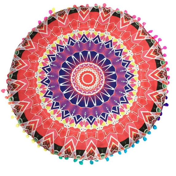 Round Polyester Fiber Mandala Printed Decorative Pillowcases Throw Pillow Cushion Cover Home Car Decorations