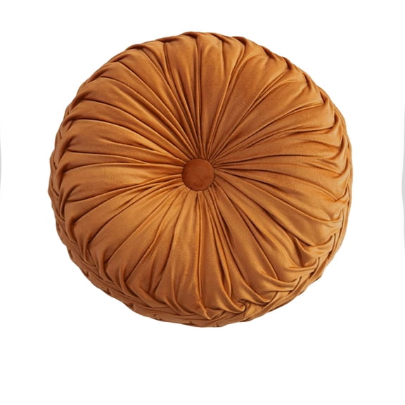 Round Polyester Pillow, Sofa Bed Bedroom Decorative Throw Pillow (38cm,Orange)