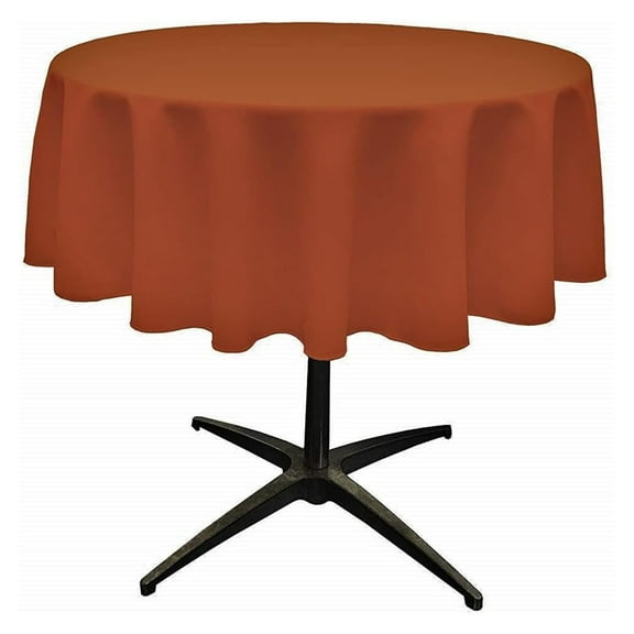 Round Polyester Poplin Seamless Tablecloth / Overlay, Good for Small Coffee Table (Burnt Orange, 54" Round)