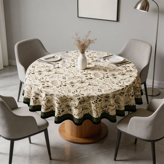 Round Polyester Tablecloth – 39in Stain Resistant Coffee Table Cover for Home Decor,White