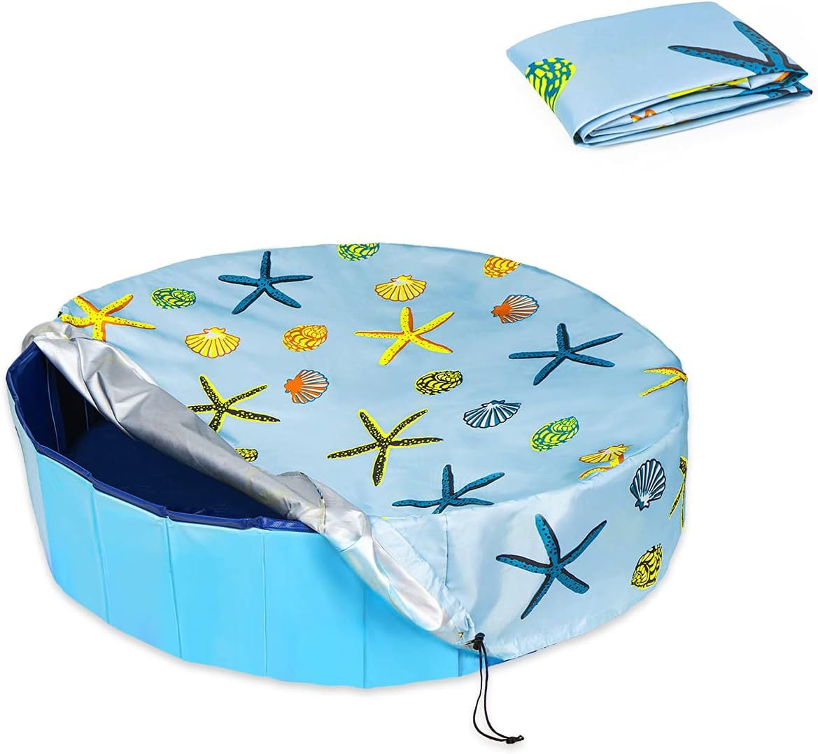Round Pool Cover 32", Foldable Kiddie Solar Cover Fit Dog Swimming Pool
