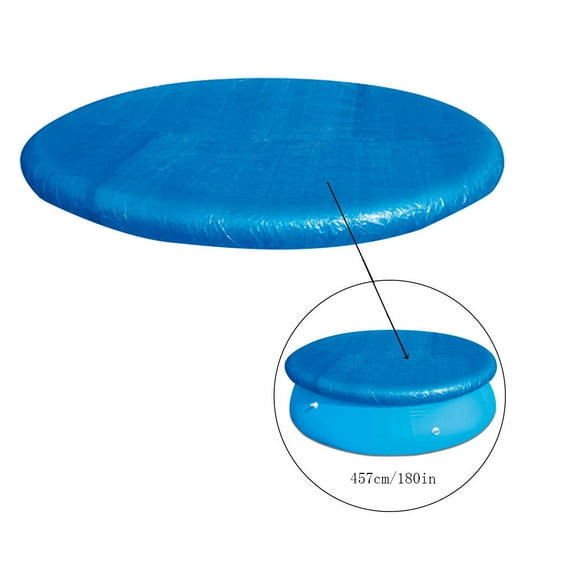 Round Pool Cover for Above Ground Pools 15Ft Duty Swimming Pool Cover,UV Resistant Waterproof Inflatable Pool Cover Protector,Dustproof Blue Pool Blanket for Leaves/Debris Prevention,Easy to Install