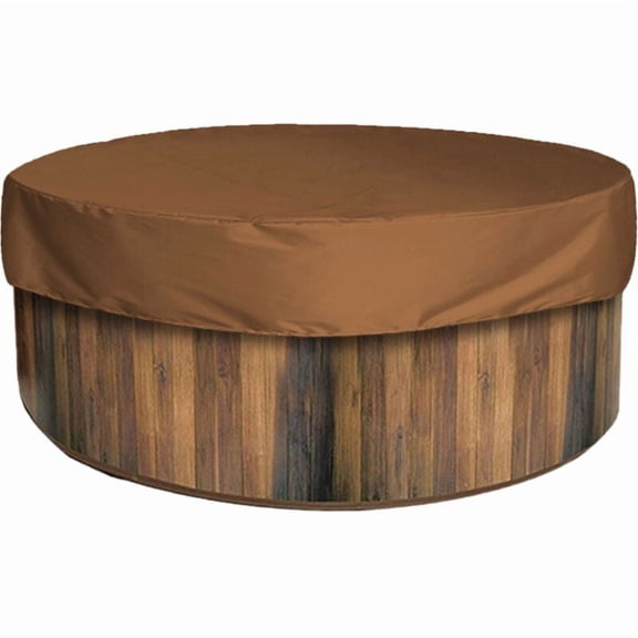 Round Pool Cover Solar Pool Cover, Waterproof Spa Protective Cover, 190T for Outdoor Spas Bathtub,Brown 21570cm
