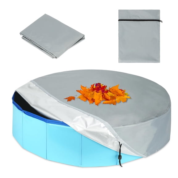 Round Pool Cover for Round Pool, Horse Trough Cold Plunge Tub Cover, Easy Installation with Secure Windproof Designgrey 82*30CM