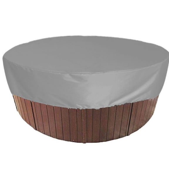 Round Pool Cover for Round Pool, Horse Trough Cold Plunge Tub Cover, Easy Installation with Secure Windproof Designgrey