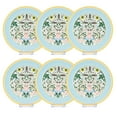 thumbnail image 1 of Round Porcelain Serving Plate Morris Garden Dessert Plate Set of 6 (turquoise) Appetizer Plates Salad Plates Dinner Plates for Home & Kitchen 7.5" (19 cm), 1 of 14