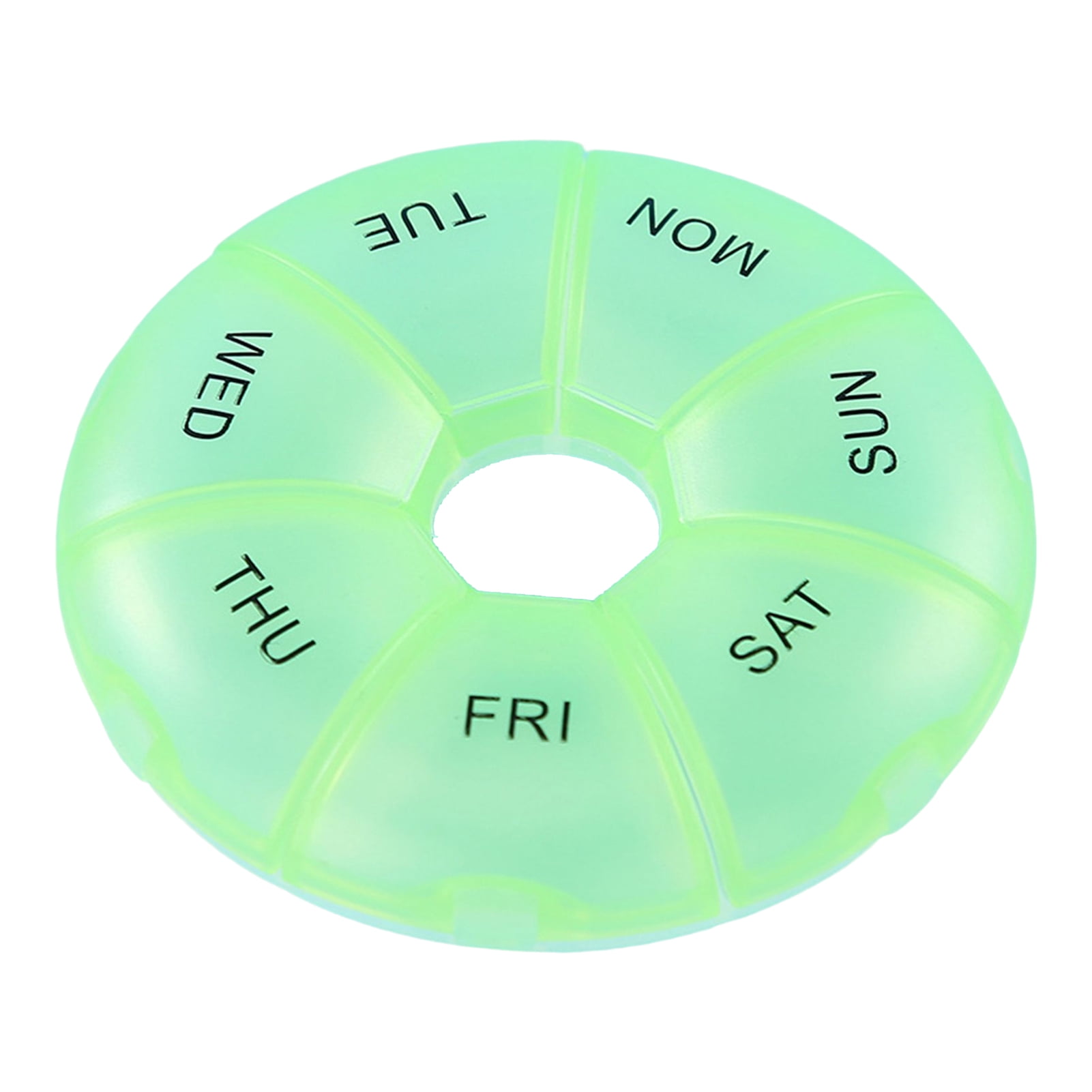 Round Portable Pill Box Medicine Planner Small case 7 Day Weekly Travel ...