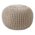 thumbnail image 1 of Round Pouf Foot Stool Ottoman by Sweet Home Collection, Beige, 1 of 6