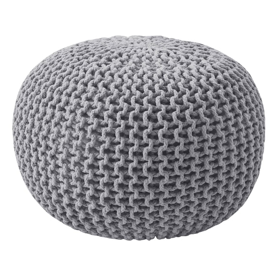 Round Pouf Foot Stool Ottoman by Sweet Home Collection, Grey