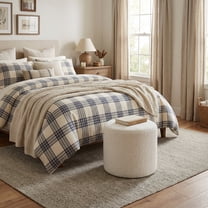 Round Pouf Ottoman 19-inch Wide, Floral/Solid Fabric, Lightweight Footstool & Accent Seat for Living Room, Bedroom