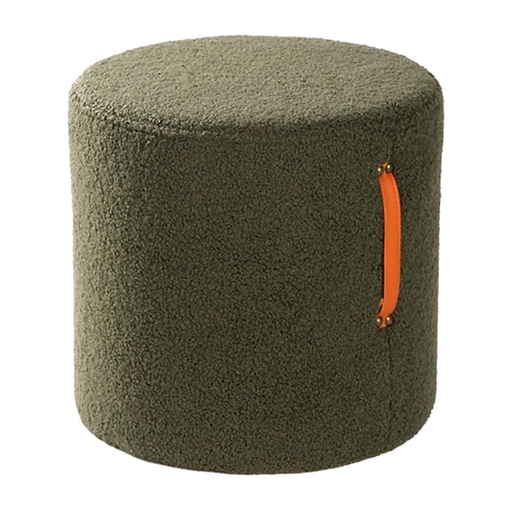 Round Pouf Ottoman With Handle Poof Linen Fabric Home Decor Floor Pouffe Ottoman Foot Rest For Couch Sofa Bean Bag Chairs Living Room Bedroom