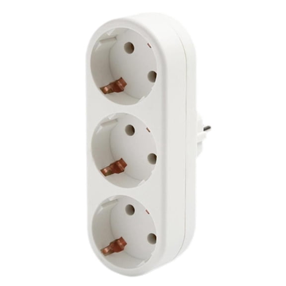Round Power Outlet with On/Off Switch - 3-Port Socket for Bedrooms, Bathrooms, Kitchens, And Home Office Use Ciozy