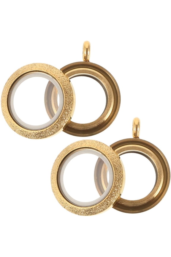 Round Premium Floating Locket Pendant Necklace Elegant Transparent Stainless Steel Photo Frame for Women for[s291]