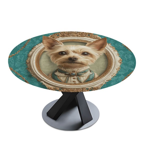 Round Premium Polyester Tablecloth Round Table Cloth Cover For Kitchen And Dining Room Vintage Victorian Portrait Frames