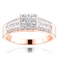 thumbnail image 1 of Round Princess Cut 14k Natural Diamond Ring Unisex Wedding Band (Rose Gold Size 12.5), 1 of 1