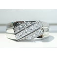 thumbnail image 1 of Round/Princess Cut Lab Created Diamond Men's Band Wedding Ring 14k White Gold Plated, 1 of 5
