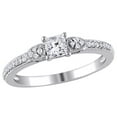 thumbnail image 1 of AFFY Round & Princess Cut White Natural Diamond Vintage Style Engagement Ring in 10K Solid Gold (0.5 cttw), 1 of 1