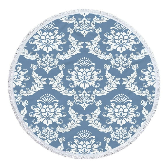 Round Printed Microfiber Beach Towel Super Lightweight Quick-Dry Sandproof 60 Inch Colorful Bath Towel Blanket Mat for Travel Pool Yoga Picnic Chair Cover Wall Hanging Home Decor