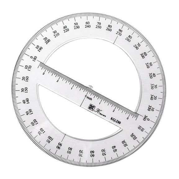 Round Protractor Ruler Circles Protractor 25cm Math Measuring Tool Full Center Angles Protractor for School