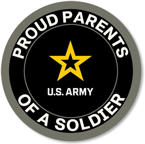 Round Proud Parents [Plural] of a Soldier Sticker (US Army Family