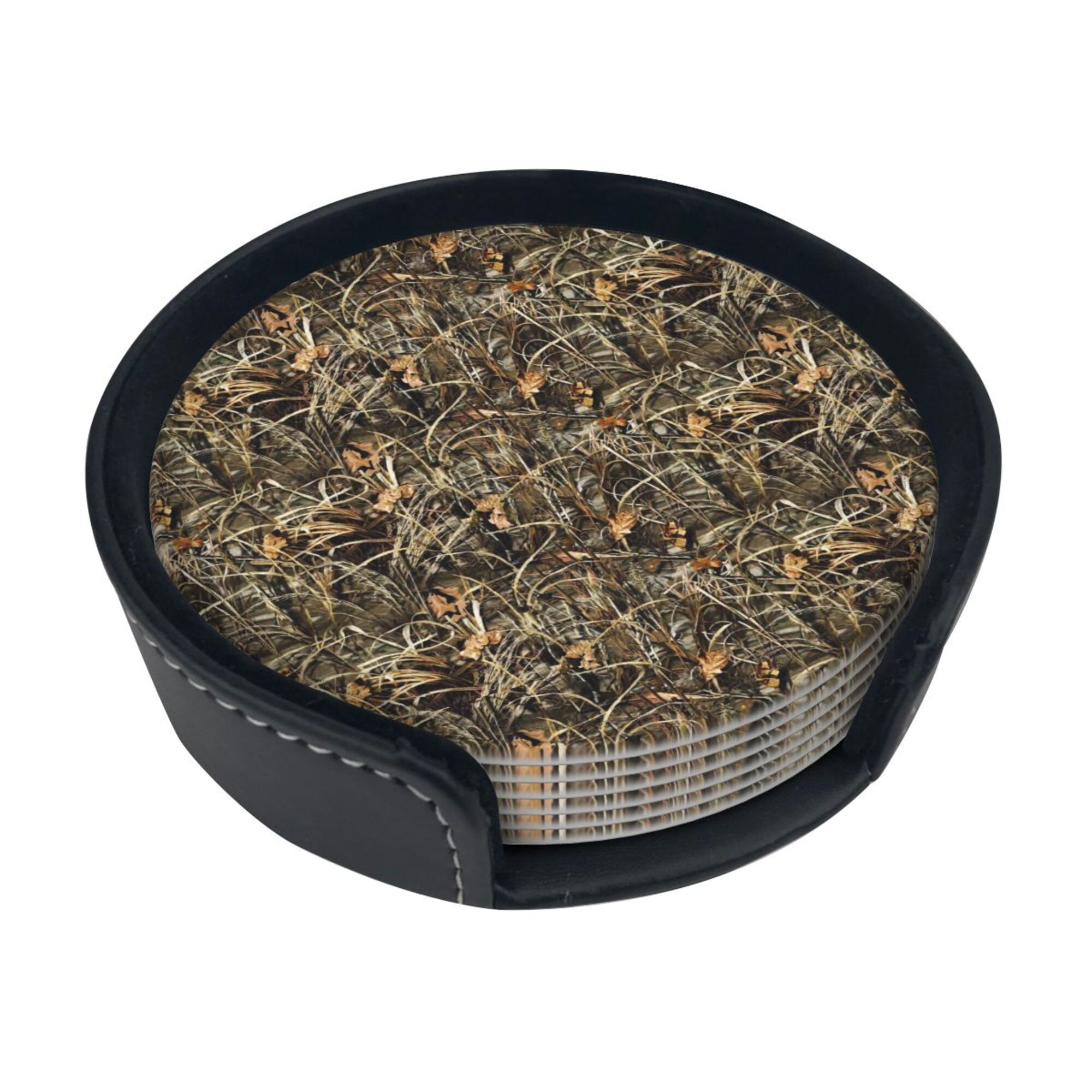 Round Pu Leather Coaster RealTreeWallpapers Heat Resistant Beverage