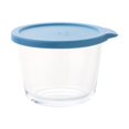 thumbnail image 1 of Round Pudding Glass Cups,Small Food Storage Container,Mini Glass Dessert Cups with Lid,Oats Container with Silicone Seal Cover, Light Glasses Bowls, Dishwasher Microwave Safe(Blue 11x7cm), 1 of 9