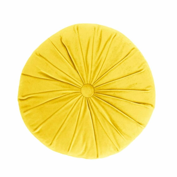 Round Pumpkin Floor Pillow, Meditation Floor Pillow Thicken Decompression Floor Cushions Large Handmade Pillows Seating Cute Decorative Cushion for Yoga Living Room (Yellow)
