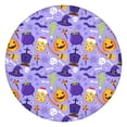 thumbnail image 1 of Round Pumpkin Halloween Tablecloth with Elastic Border 44 Inch - Fitted Washable Spooky Theme Party Dining Table Cover, 1 of 6