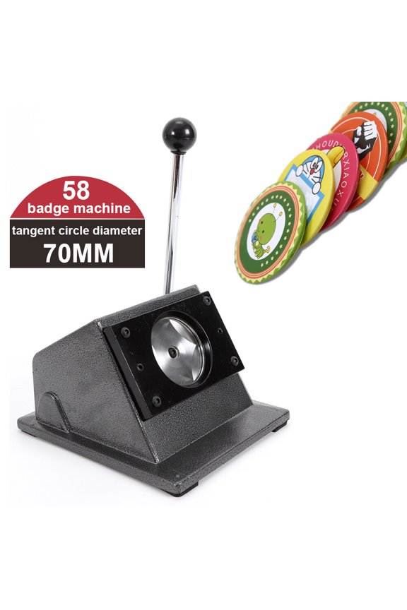 Round Punch Die Cutter 58mm Graphic 1Pc Manual Badge Button Maker Card Cutting Machine Punch Die Cutter for Refrigerator Magnets, Cards, Badges, Cartoon Buckles