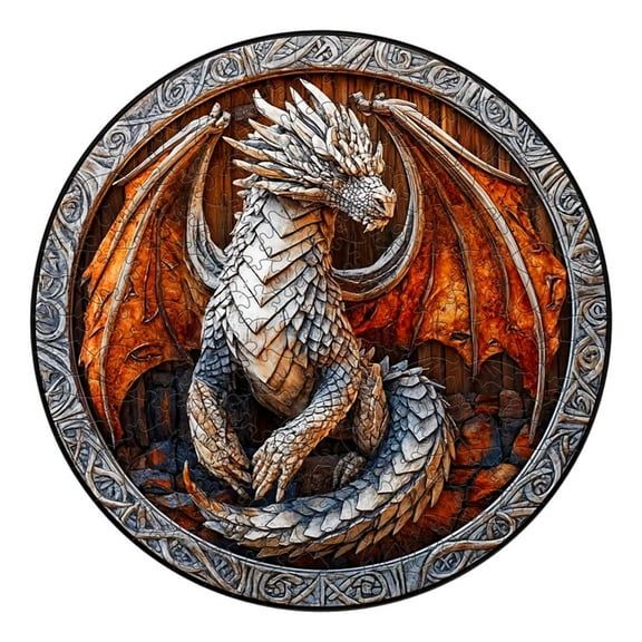 Round Puzzles for Adults-Dragon Puzzle-7.95x7.95in Jigsaw Puzzles with HD Matte Finish-Hard Impossible Difficult for Adult-Challenging Gift for Puzzle Lovers Home Decor
