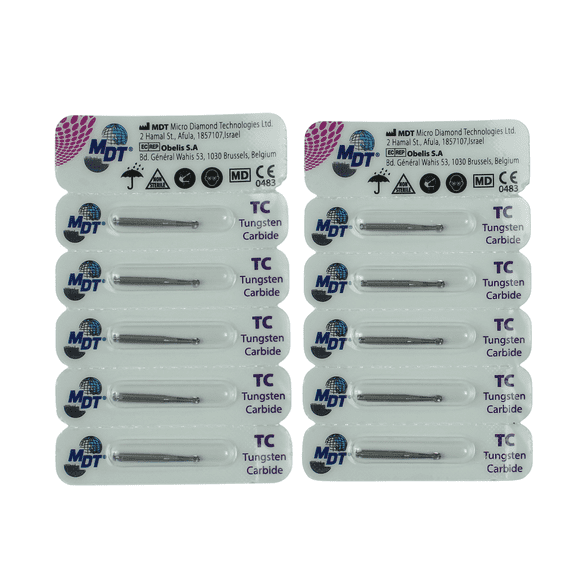 Round RA Rotary Burs Precision Cutting Tools Sizes 2.3mm x 1.9mm Pack of 5