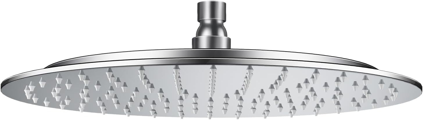 Round Rain Shower Head Ultra-Thin Design 304 Stainless Steel Ceiling Shower Head Modern High Pressure Waterfall Shower Head (Chrome 12)