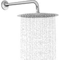 thumbnail image 1 of Round Rain Shower Head With Extension Arm, Large Stainless Steel Rainfall Shower-Waterfall Full Body Coverage (12 Inch, Chrome), 1 of 11