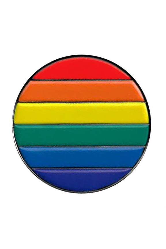 Round Rainbow Colorful Enamel Pin - Matt Stewart Original Artwork Collectible Enamel Brooch Pin