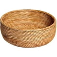 thumbnail image 1 of Round Rattan Basket - Natural Wicker Fruits Bread Basket, 1 of 14